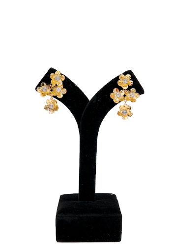 Gold Plated Floral Drop Earrings for Women